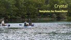  Presentation with kayak - Slide set consisting of young-couple-enjoying-an-idyllic background and a tawny brown colored foreground