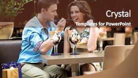  Presentation with ice cream - Cool new PPT layouts with food court - young couple enjoying ice cream backdrop and a tawny brown colored foreground