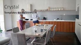  Presentation with modern food - Presentation theme having young-couple-enjoying-together background and a light gray colored foreground