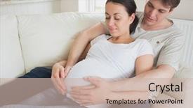  Presentation with baby shower bbq - Amazing slides having young couple expecting a baby backdrop and a soft green colored foreground