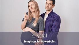  Presentation with salary - Presentation theme having young-couple-expecting-a-baby background and a tawny brown colored foreground