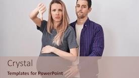  Presentation with angry baby - Theme having young-couple-expecting-a-baby background and a coral colored foreground