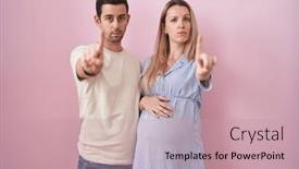  Presentation with angry baby - Presentation theme enhanced with young-couple-expecting-a-baby background and a  colored foreground