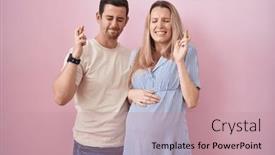  Presentation with hope - Theme featuring young-couple-expecting-a-baby background and a coral colored foreground