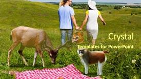  Presentation with broken home upset couple - Beautiful PPT layouts featuring young couple going home arter backdrop and a tawny brown colored foreground