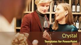  Presentation with wine tasting - PPT layouts consisting of young-couple-have-fun-tasting background and a tawny brown colored foreground