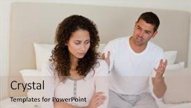  Presentation with dispute - Amazing slides having young couple having a dispute backdrop and a  colored foreground