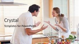  Presentation with fight - Amazing PPT theme having young couple having a fight backdrop and a lemonade colored foreground