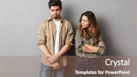  Presentation with broken home upset couple - Amazing theme having young couple having an argument backdrop and a coral colored foreground