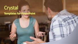  Presentation with cafe - Beautiful slides featuring young couple having an argument backdrop and a tawny brown colored foreground