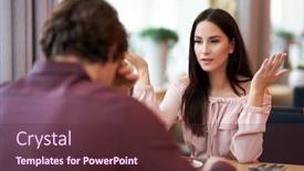  Presentation with cafe - Presentation theme with young-couple-having-argument background and a tawny brown colored foreground