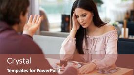  Presentation with cafe - PPT theme with young-couple-having-argument background and a red colored foreground