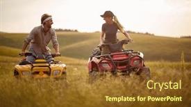  Presentation with atv - Slide set consisting of young-couple-having-fun background and a tawny brown colored foreground