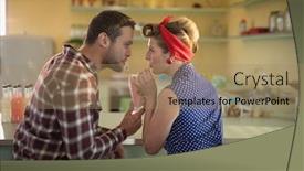  Presentation with milkshake - Audience pleasing presentation theme consisting of young-couple-having-milkshake backdrop and a coral colored foreground
