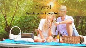  Presentation with picnic - Presentation theme featuring young-couple-having-picnic background and a yellow colored foreground
