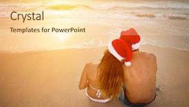  Presentation with romantic christmas - PPT layouts consisting of young couple having romantic christmas background and a lemonade colored foreground