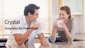  Presentation with chocholate and coffee - Amazing slide deck having young couple having some coffee backdrop and a lemonade colored foreground