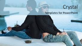  Presentation with problem statement problems and solutions - PPT layouts having young couple having some problems background and a light blue colored foreground