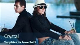  Presentation with problem statement problems and solutions - Beautiful PPT theme featuring young couple having some problems backdrop and a navy blue colored foreground