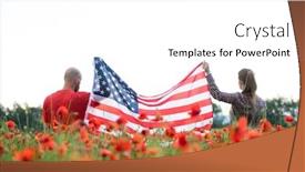  Presentation with independence day - Audience pleasing presentation design consisting of young-couple-holding-flag backdrop and a white colored foreground