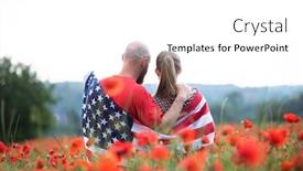  Presentation with independence - Audience pleasing presentation consisting of young-couple-holding-flag backdrop and a white colored foreground
