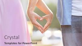  Presentation with heart hands - Amazing PPT layouts having young couple holding hands in shape of heart backdrop and a lemonade colored foreground