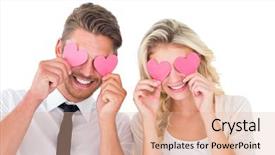  Presentation with married couple hearts - Theme consisting of young couple holding pink hearts background and a lemonade colored foreground