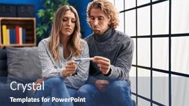  Presentation with pregnancy - Presentation theme having young-couple-holding-pregnancy-test background and a ocean colored foreground