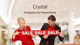  Presentation with people mall - Theme with young couple holding red advertising background and a  colored foreground