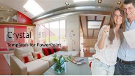  Presentation with ownership - Beautiful theme featuring young couple holding the keys backdrop and a coral colored foreground