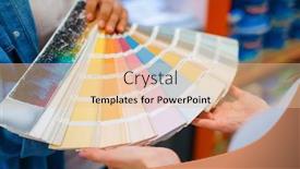  Presentation with hardware - Presentation design enhanced with young couple holds color palette in hardware store background and a lemonade colored foreground