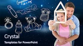  Presentation with twinkling stars - PPT layouts with holding house outline against star background and a navy blue colored foreground