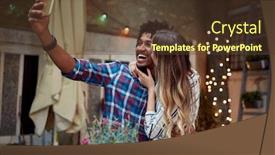  Presentation with couple kiss - Amazing presentation design having young-couple-in-an-romantic backdrop and a tawny brown colored foreground