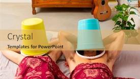  Presentation with heads - Presentation theme enhanced with young-couple-in-bed background and a yellow colored foreground