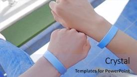  Presentation with catholic couple silhouette of young - Presentation theme having young couple in blue bracelets background and a light blue colored foreground