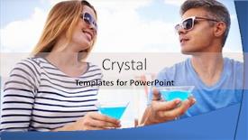  Presentation with toasting - Slide deck with young-couple-in-eyeglasses-toasting background and a soft green colored foreground