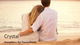  Presentation with romantic beach - Audience pleasing presentation design consisting of various candy canes on dark backdrop and a dark gray colored foreground