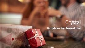  Presentation with atmosphere - Slide set enhanced with young-couple-in-love-celebrating background and a tawny brown colored foreground