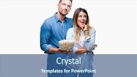  Presentation with popcorn - Presentation theme enhanced with young couple in love eating background and a  colored foreground