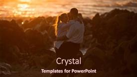  Presentation with rocky - Presentation theme consisting of young-couple-in-love-embracing background and a wine colored foreground