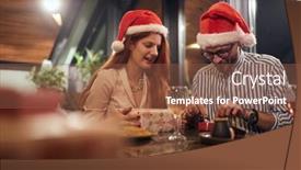  Presentation with atmosphere - Slide set having young-couple-in-love-enjoying background and a tawny brown colored foreground