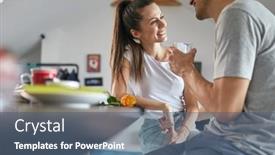  Presentation with love - Slide deck having young-couple-in-love-enjoying background and a ocean colored foreground