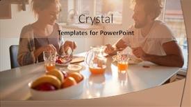  Presentation with relationship - Audience pleasing presentation theme consisting of young-couple-in-love-enjoying backdrop and a coral colored foreground