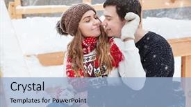  Presentation with walk - Cool new slides with young couple in love enjoying backdrop and a  colored foreground