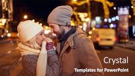  Presentation with relationship - Audience pleasing PPT theme consisting of young-couple-in-love-having backdrop and a tawny brown colored foreground
