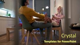  Presentation with relationship - Slide set enhanced with young-couple-in-love-having background and a tawny brown colored foreground