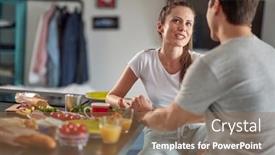  Presentation with atmosphere - Cool new theme with young-couple-in-love-having backdrop and a coral colored foreground