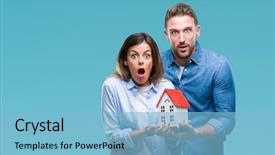  Presentation with love - Theme featuring young couple in love holding background and a light blue colored foreground