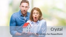  Presentation with love - Presentation theme with young couple in love holding background and a light blue colored foreground