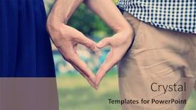  Presentation with love heart - Presentation theme with young couple in love make heart background and a coral colored foreground